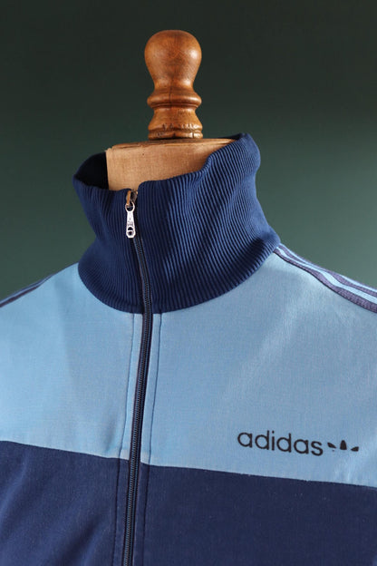 Vintage 1980s Adidas track top - 1970s sportswear - souvenir patches - 43” chest
