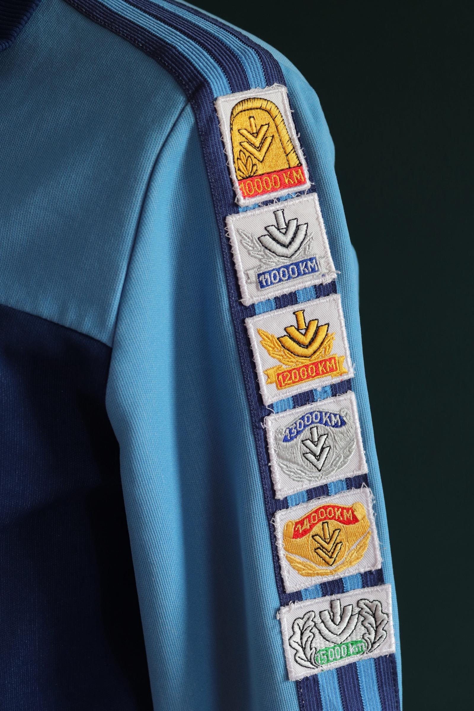 Vintage 1980s Adidas track top - 1970s sportswear - souvenir patches - 43” chest