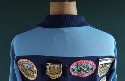 Vintage 1980s Adidas track top - 1970s sportswear - souvenir patches - 43” chest
