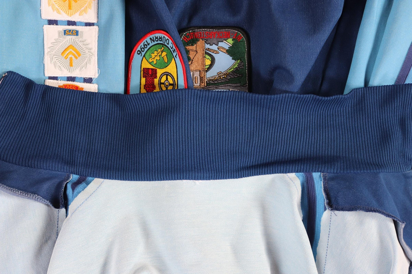 Vintage 1980s Adidas track top - 1970s sportswear - souvenir patches - 43” chest