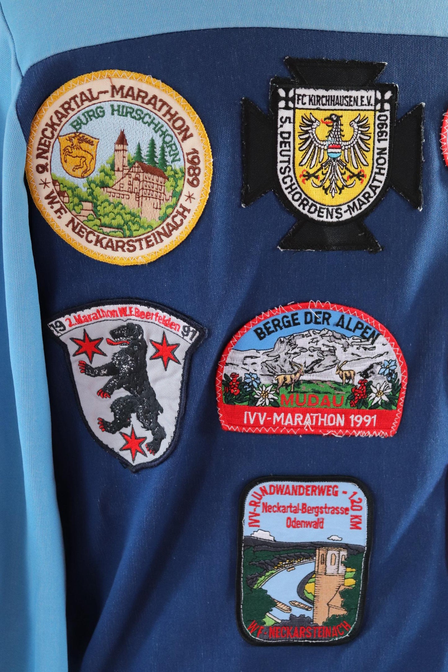 Vintage 1980s Adidas track top - 1970s sportswear - souvenir patches - 43” chest