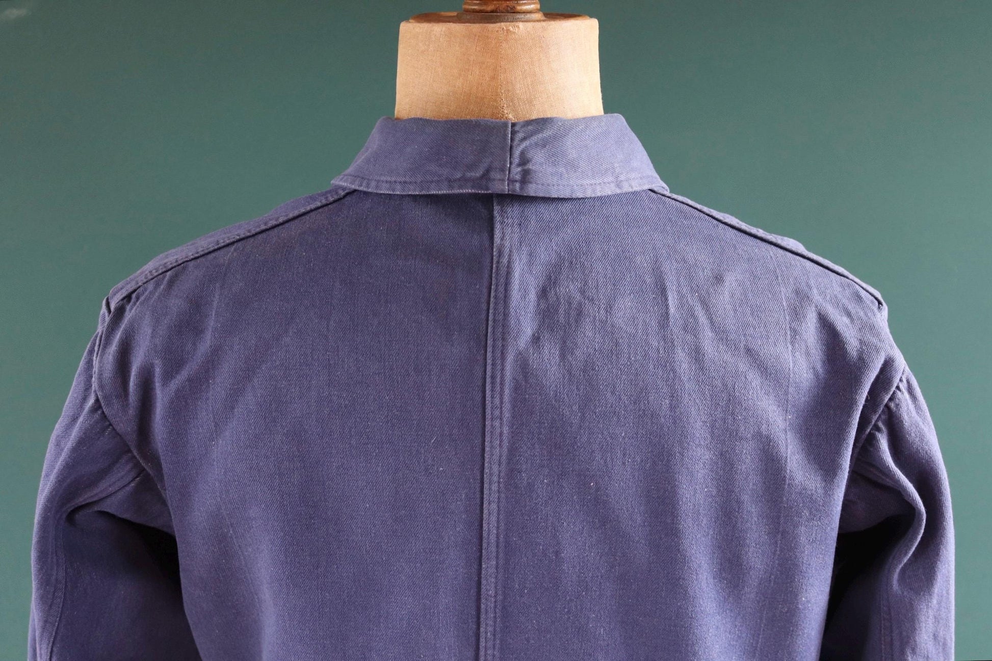 Vintage French workwear jacket - chore coat - 1960s blue cotton twill - 46” chest - bleu de travail