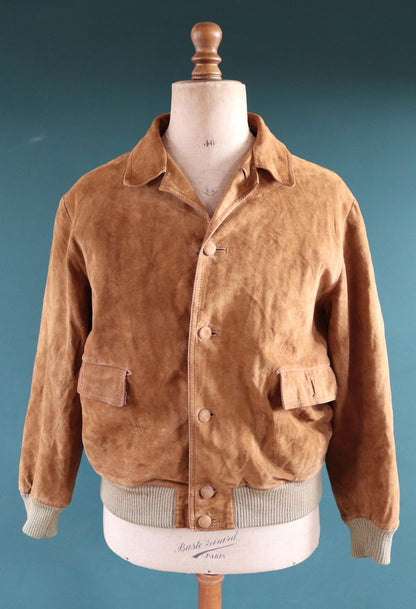 Vintage 1960s buckskin suede jacket - 46” chest