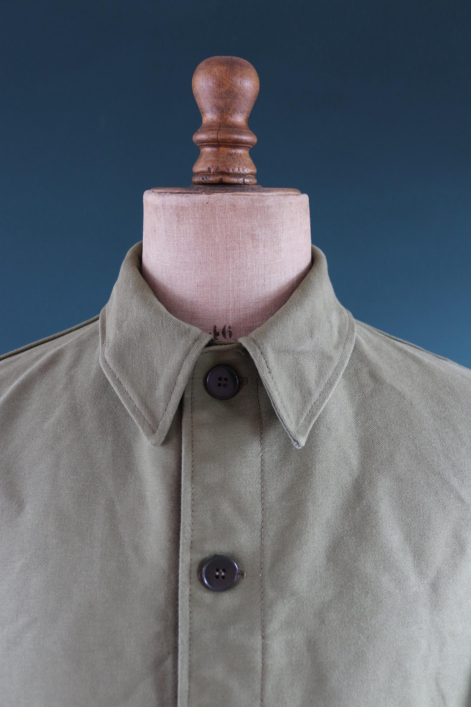 Vintage 1980s green moleskin workwear jacket - chore coat - 44" chest