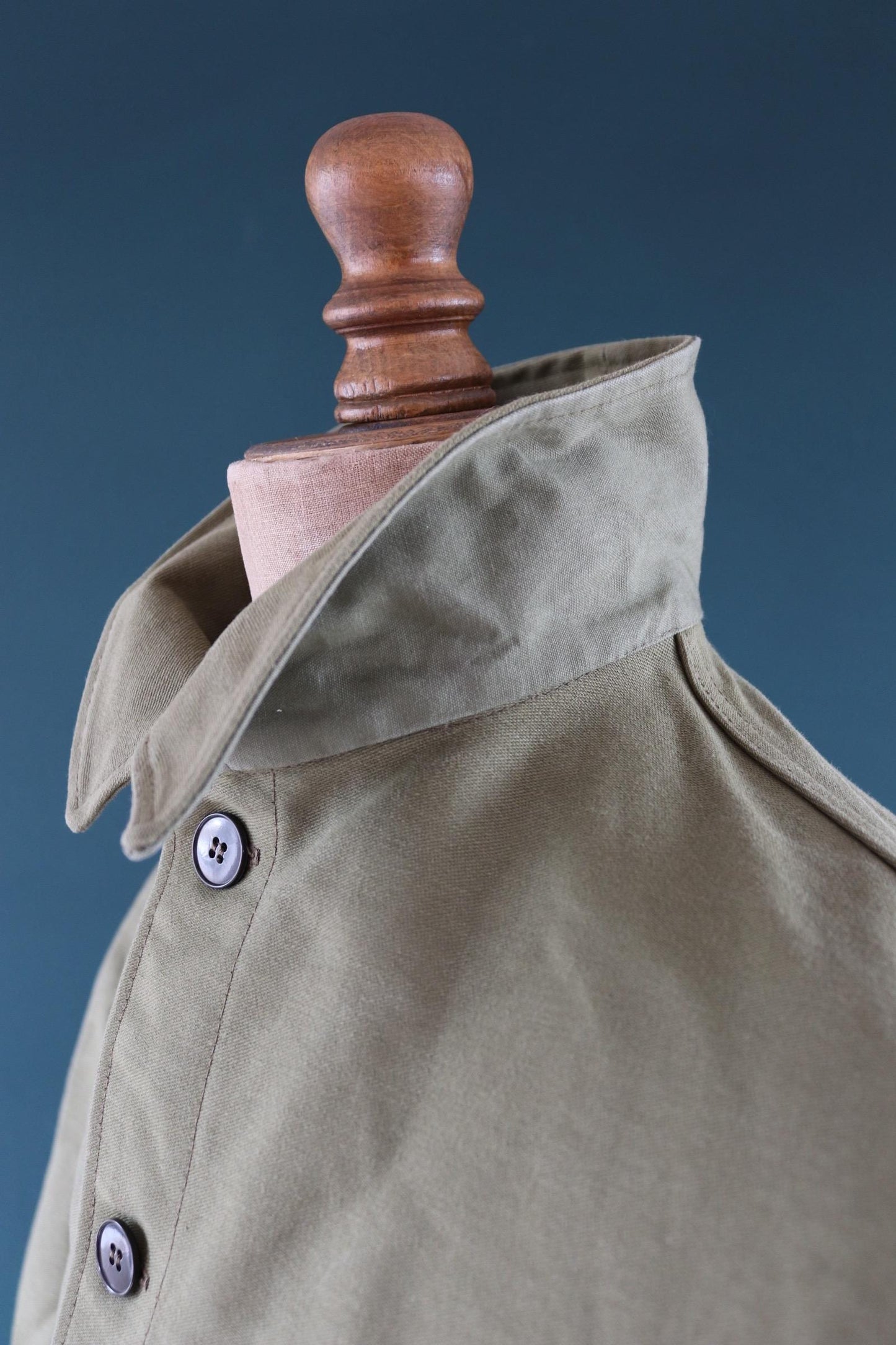 Vintage 1980s green moleskin workwear jacket - chore coat - 44" chest