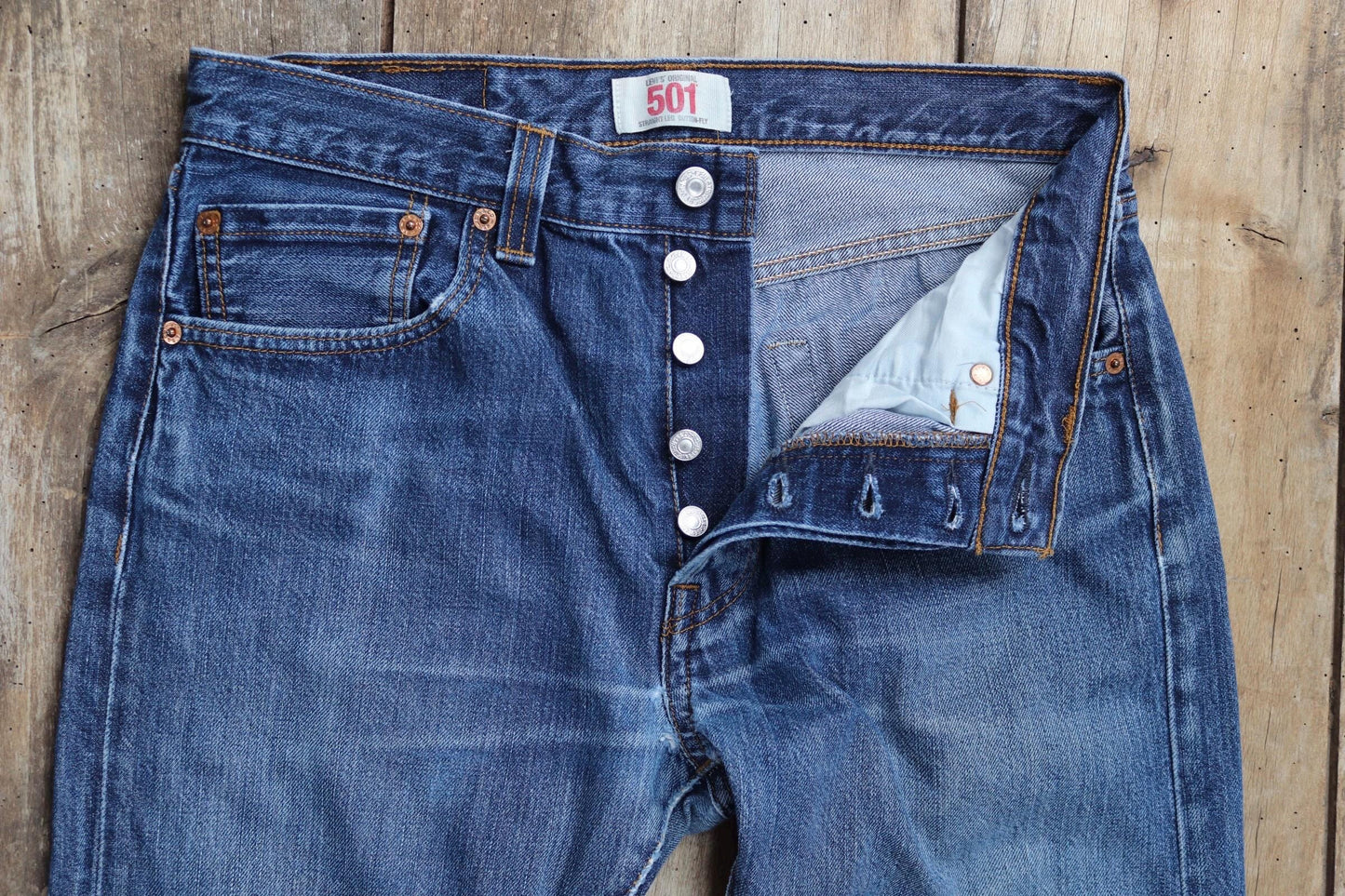 Vintage Levis 501 jeans - blue denim workwear - 31" x 32"