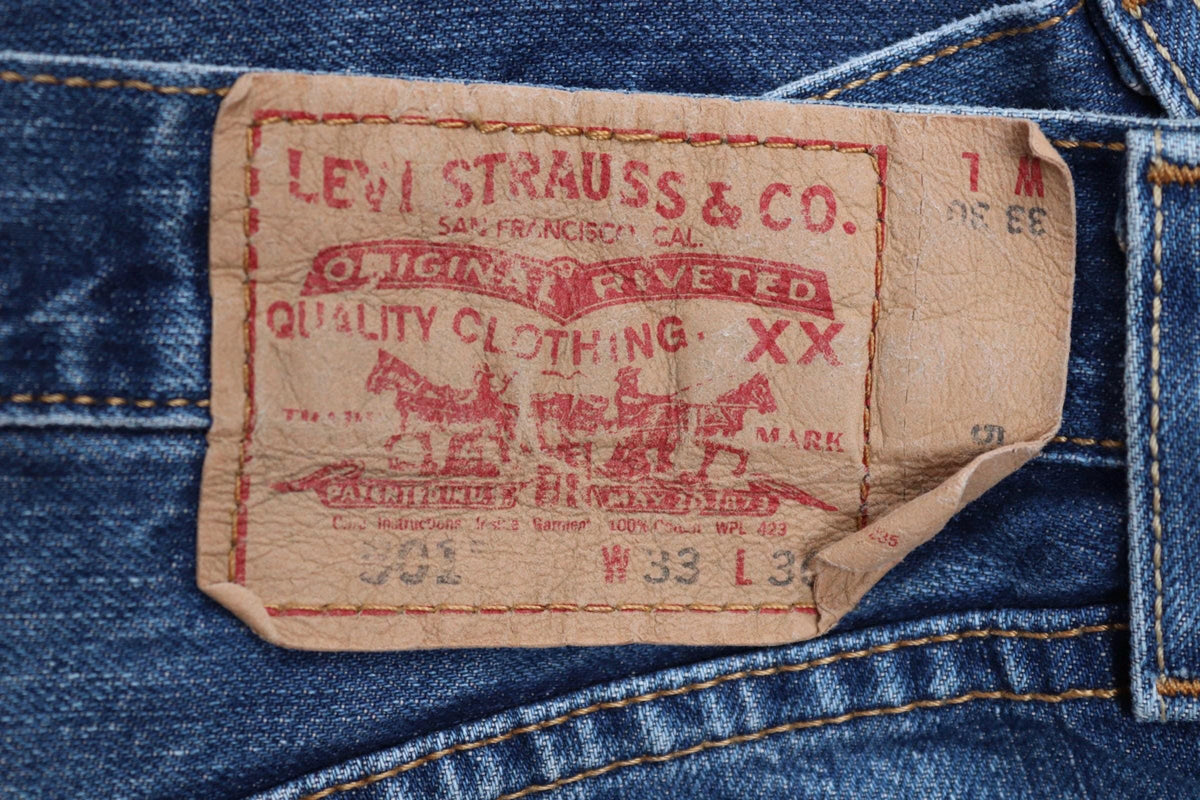 Vintage Levis 501 jeans - blue denim workwear - 32" x 30"
