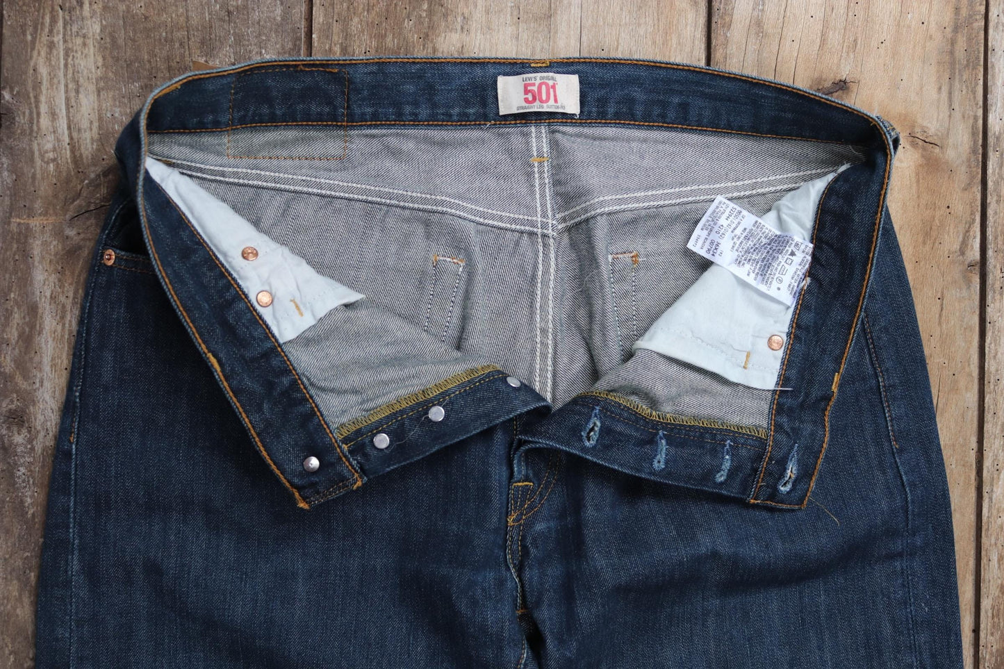 Vintage Levis 501 jeans - blue denim workwear - 35" x 34"