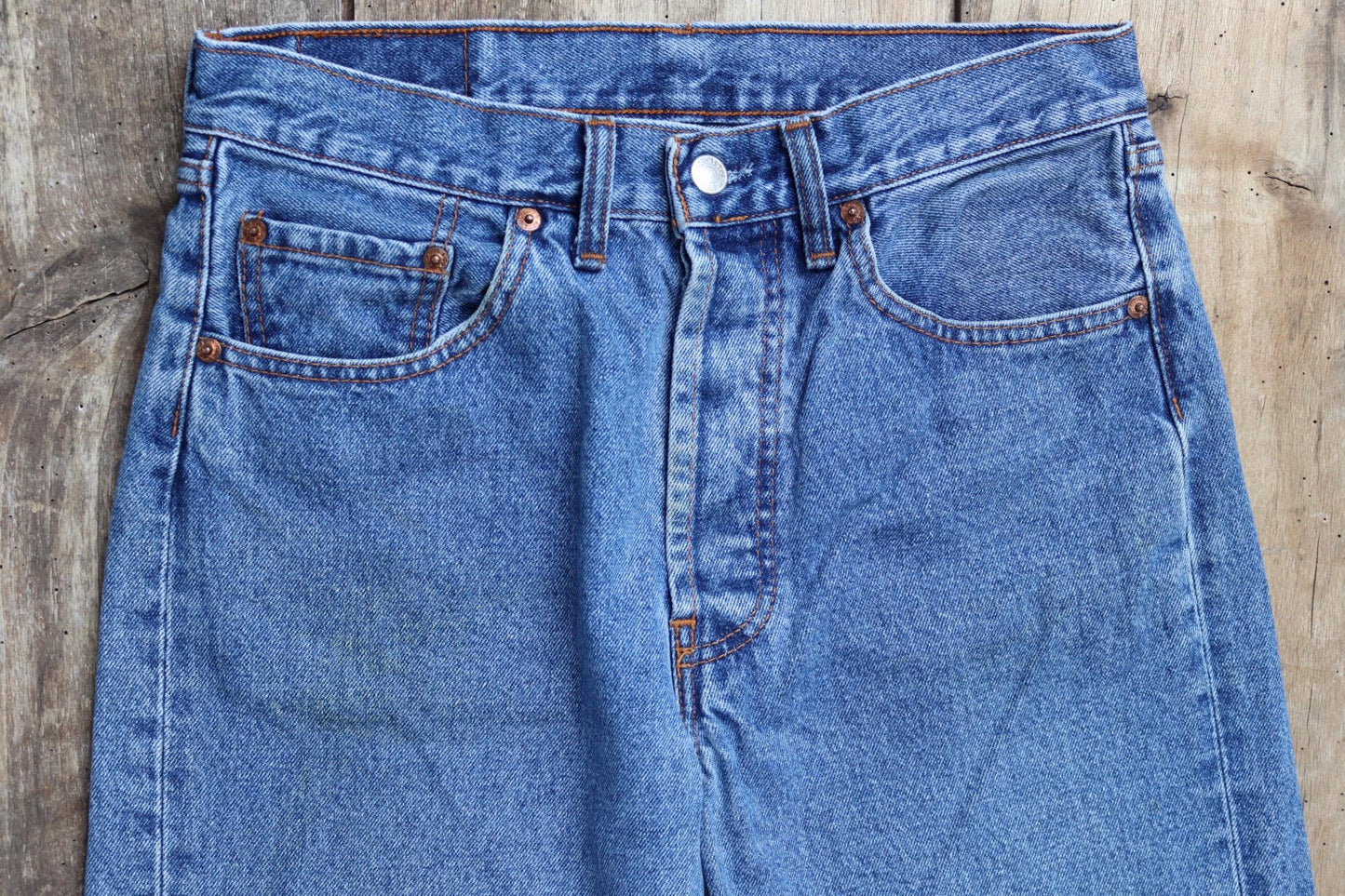 Vintage Levis 501 jeans - blue denim workwear - made in USA - 30" x 29"