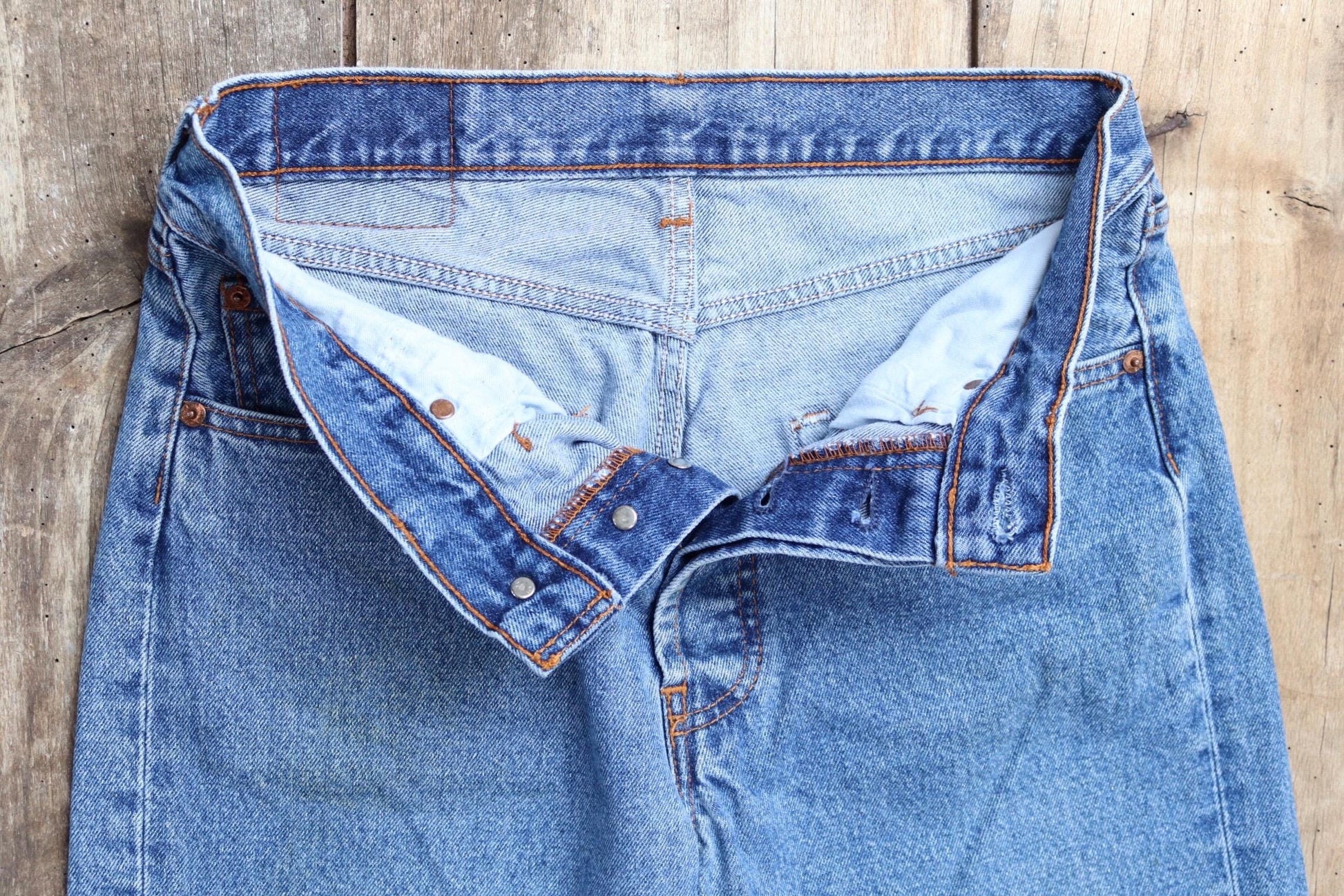 Vintage Levis 501 jeans - blue denim workwear - made in USA - 30" x 29"