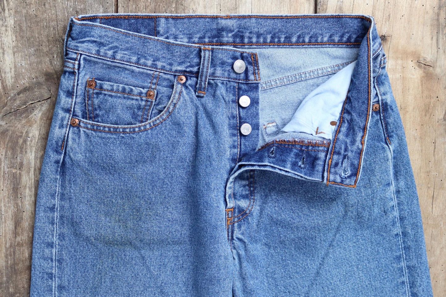 Vintage Levis 501 jeans - blue denim workwear - made in USA - 30" x 29"
