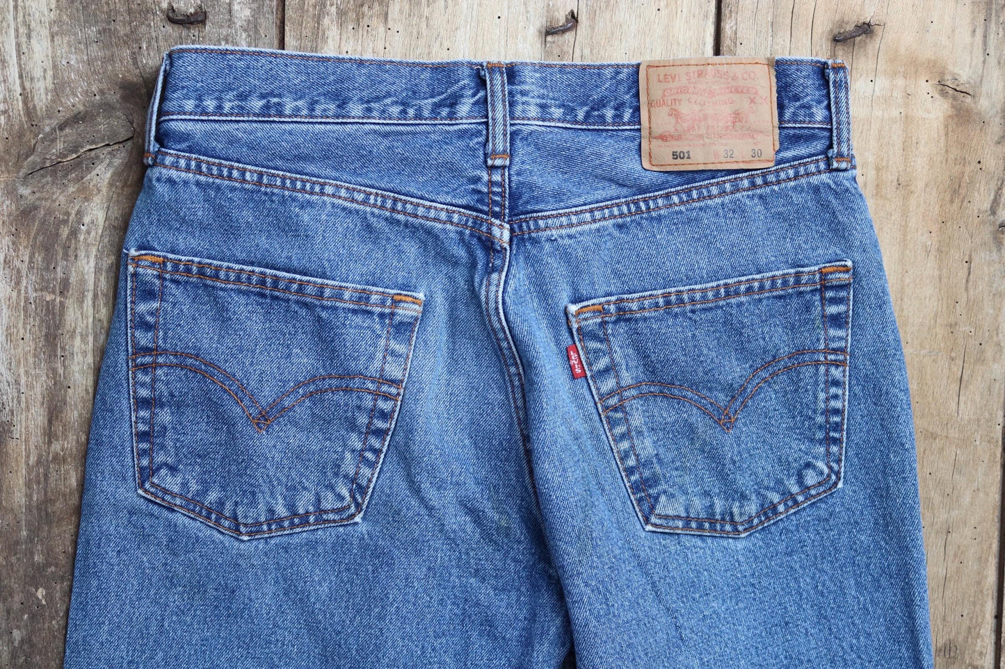 Vintage Levis 501 jeans - blue denim workwear - made in USA - 30" x 29"