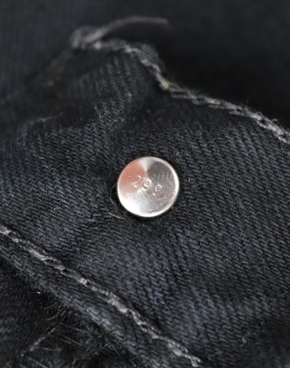 Vintage Levis 501 jeans - black denim workwear - made in UK - 32" x 34"