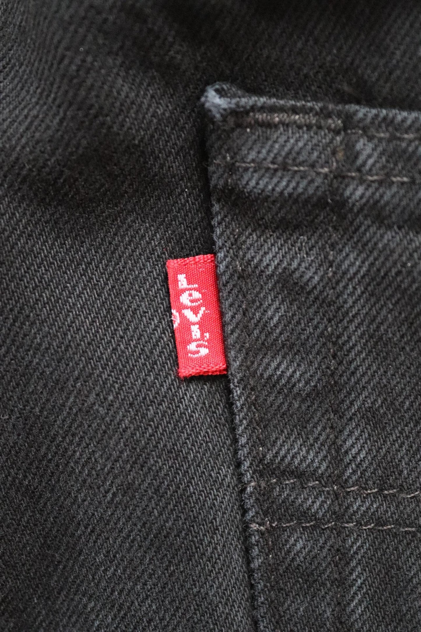 Vintage Levis 501 jeans - black denim workwear - made in UK - 32" x 34"