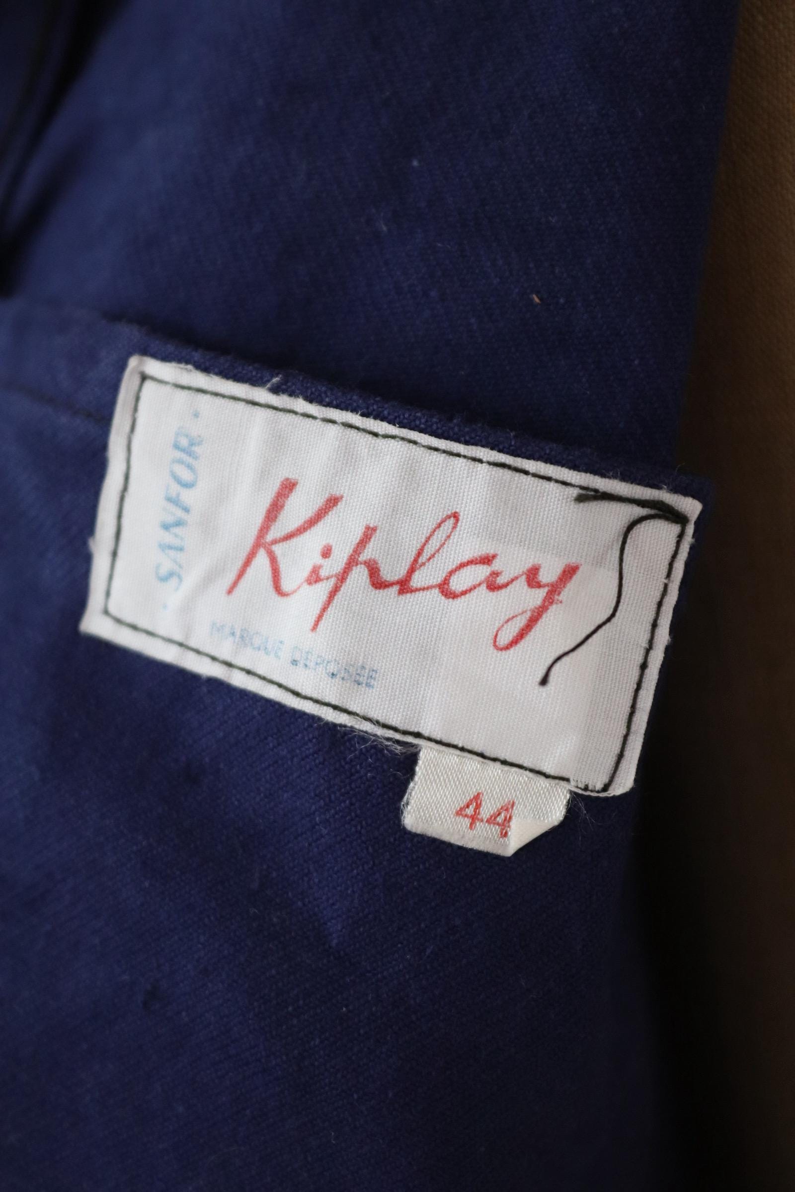 Vintage French workwear jacket - cotton twill chore coat - 43” chest