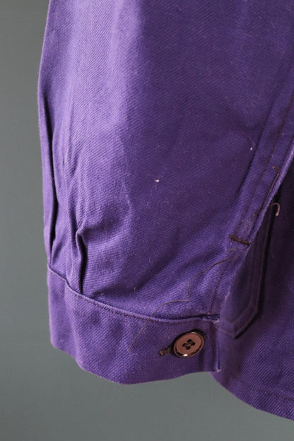 Vintage French workwear jacket - cotton twill chore coat - 43” chest