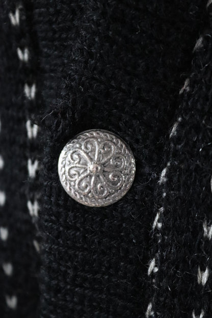 Vintage 1970s Norwegian knitted wool cardigan - Scandi sweater - 46" chest