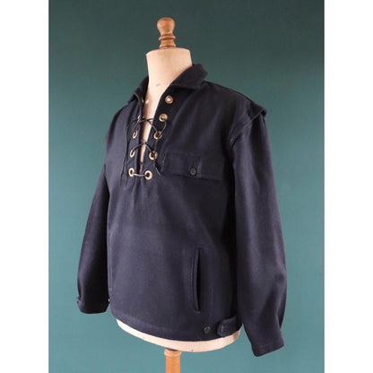 Vintage 1960s lace up shirt - beach smock - 45” chest