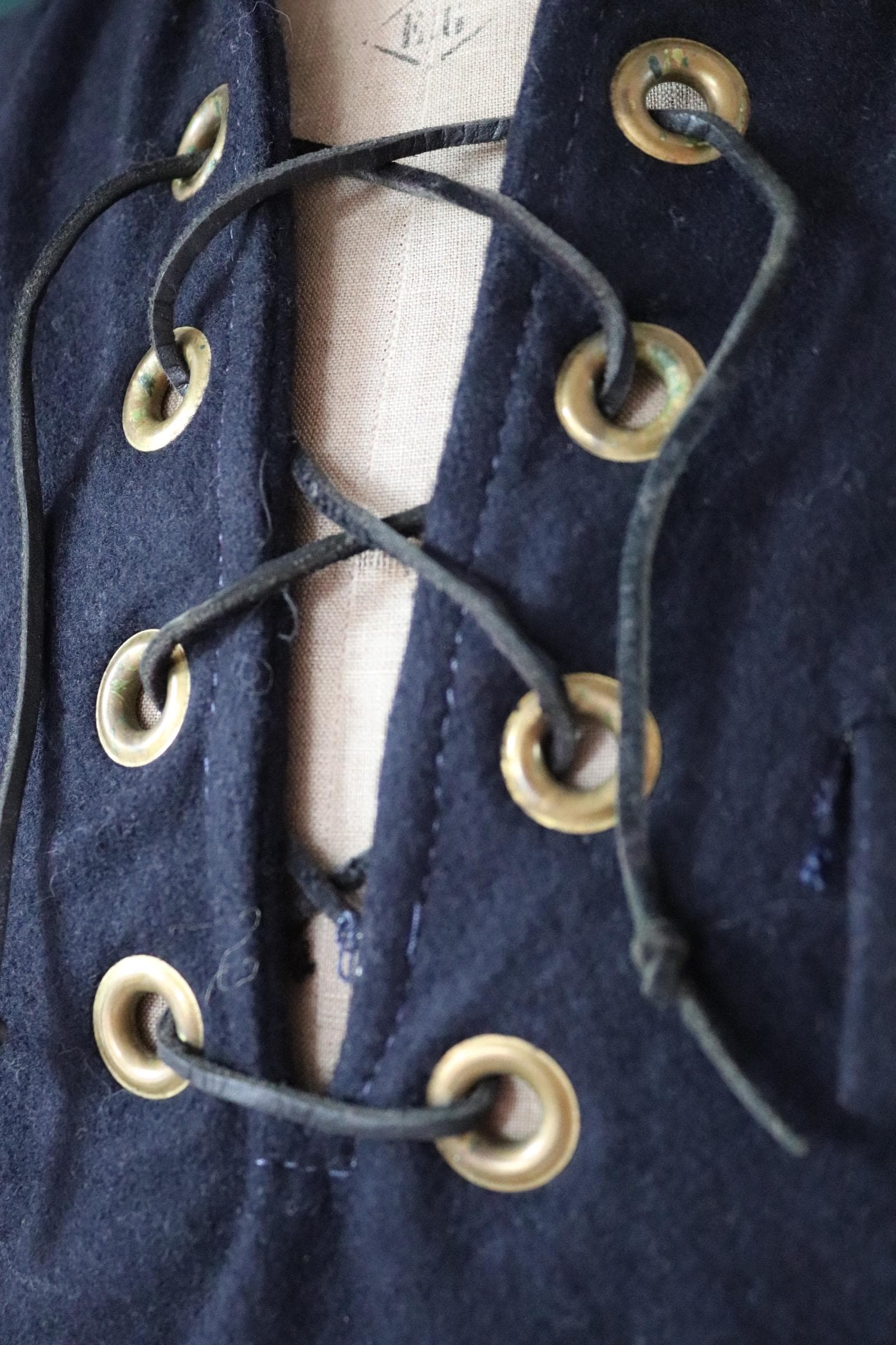 Vintage 1960s lace up shirt - beach smock - 45” chest