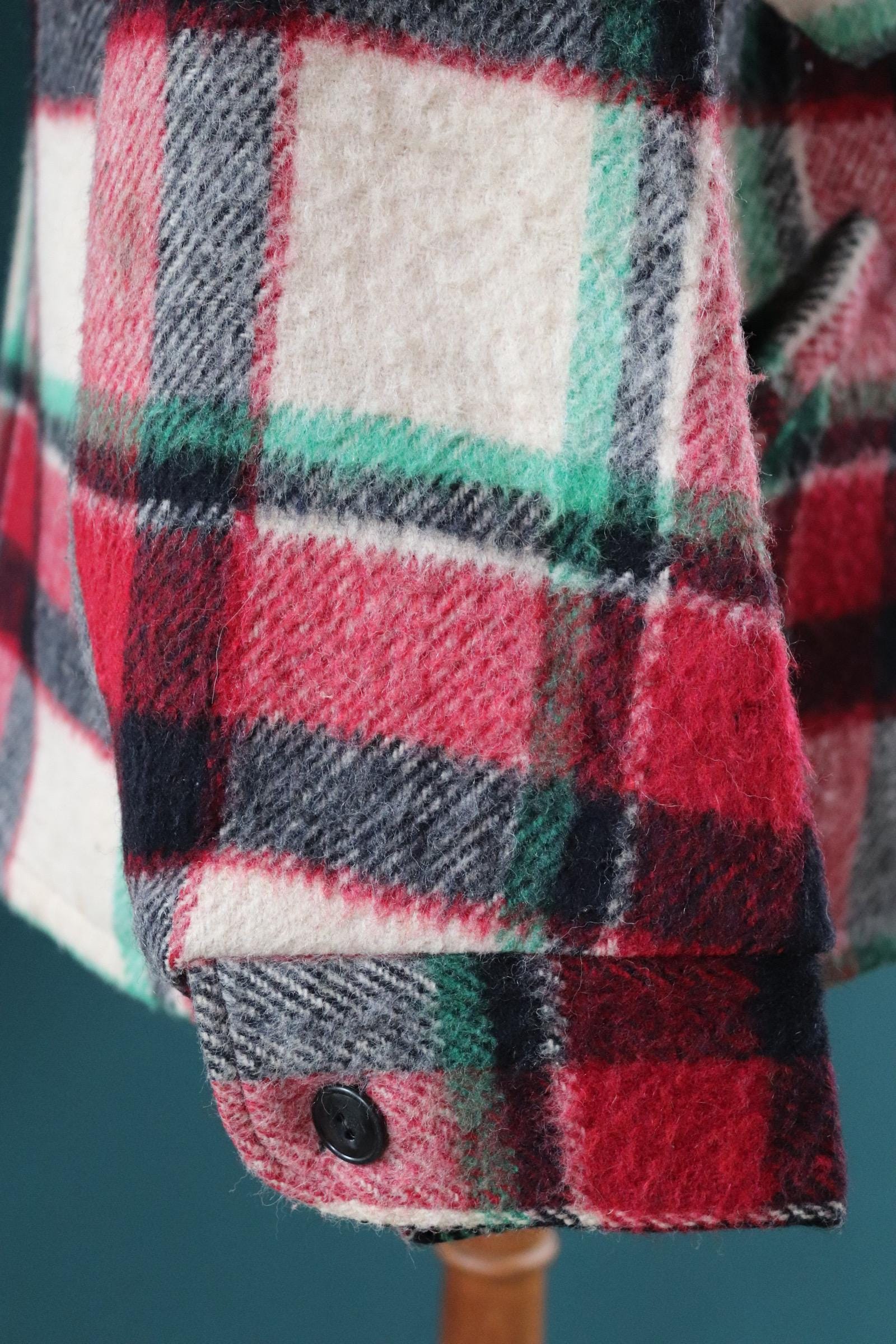 Vintage 1970s plaid workwear jacket - checked chore coat - 47” chest
