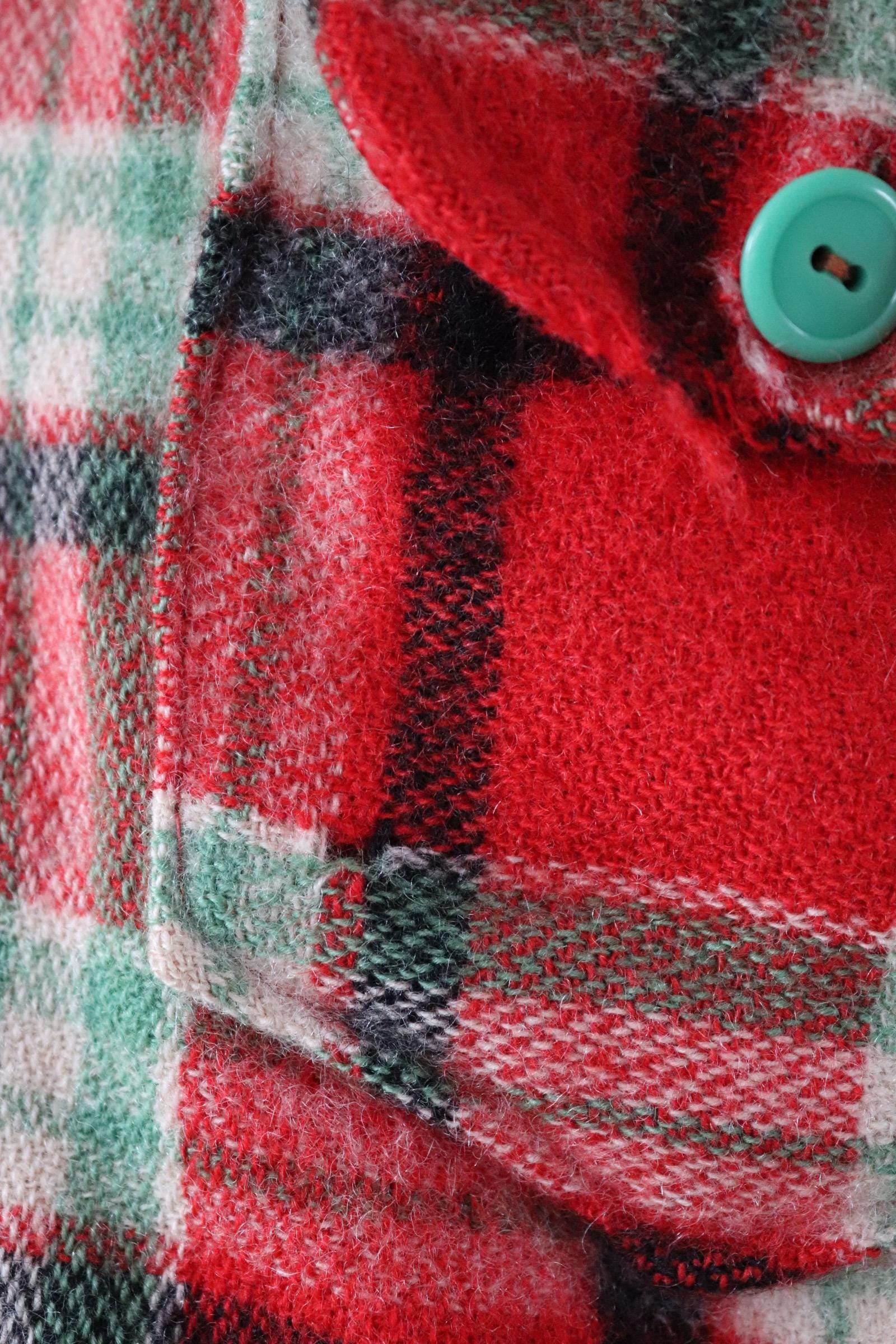 Vintage 1950s plaid wool workwear shirt - 42" chest