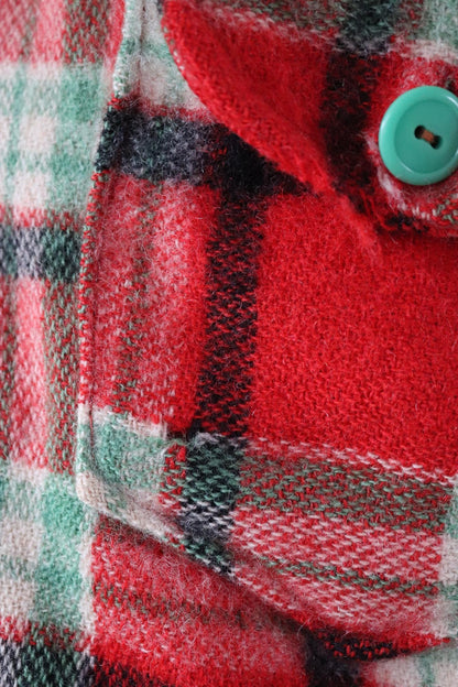 Vintage 1950s plaid wool workwear shirt - 42" chest