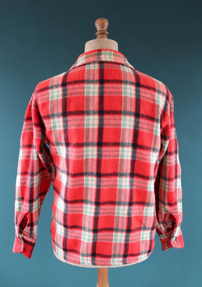 Vintage 1950s plaid wool workwear shirt - 42" chest