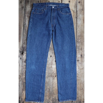 Vintage 1980s Levis 501 denim jeans - made in USA - small e red tab - 33” x 34”