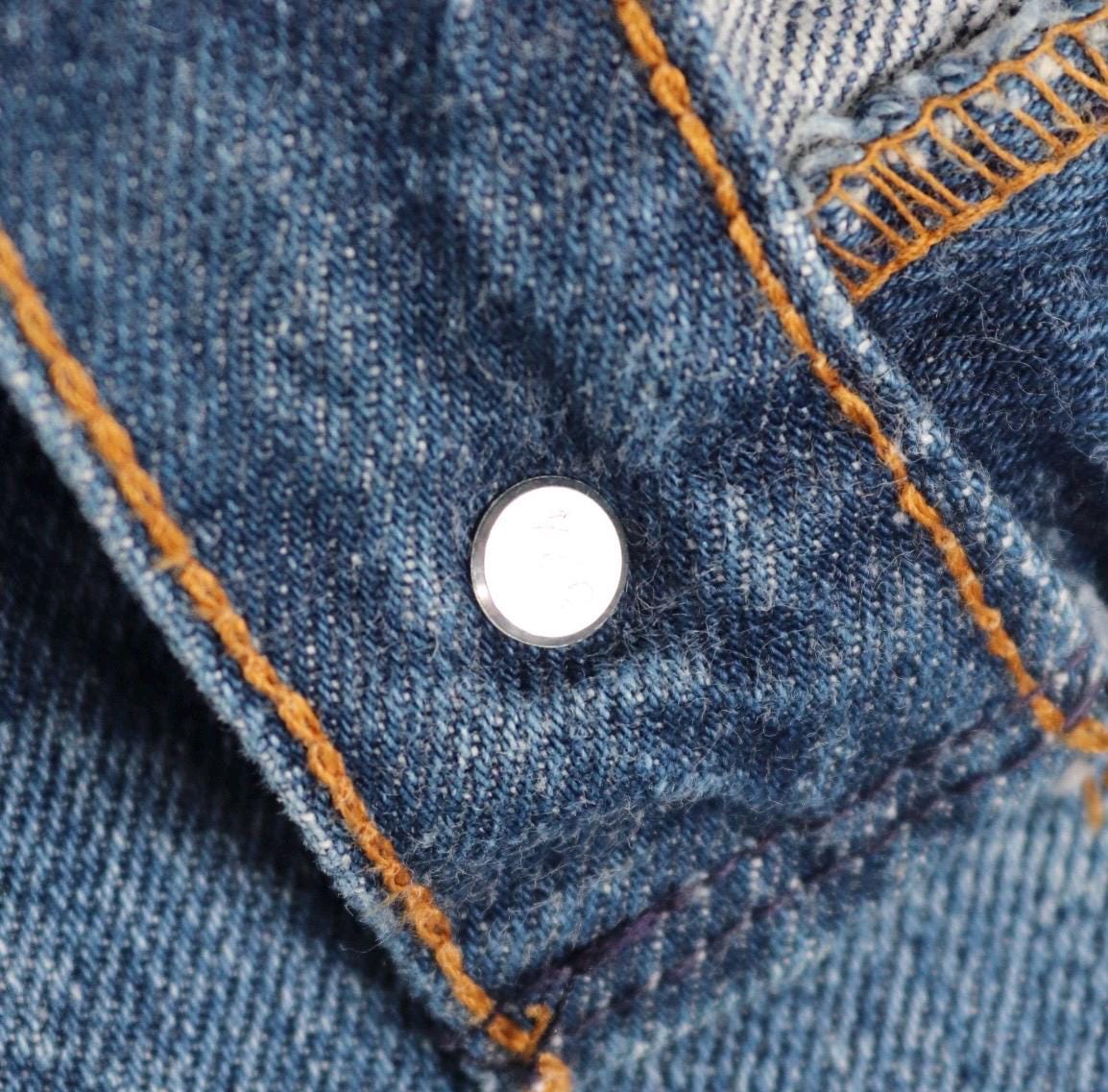 Vintage 1980s Levis 501 denim jeans - made in USA - small e red tab - 35” x 30”