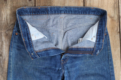 Vintage 1980s Levis 505 denim jeans - made in USA - small e red tab - 34” x 30”