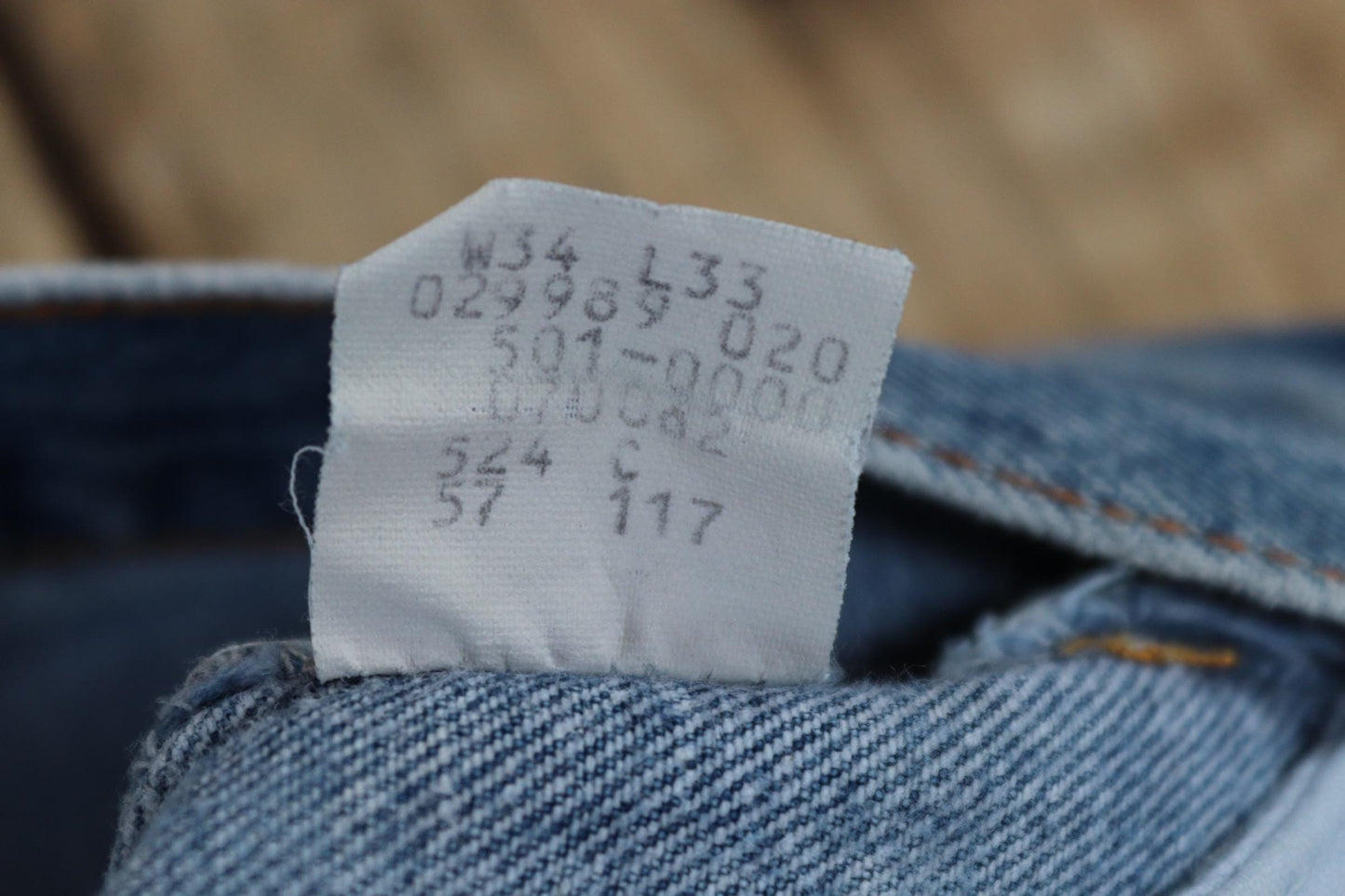 Vintage 1980s Levis 501 denim jeans - made in USA - small e red tab - 32” x 30”