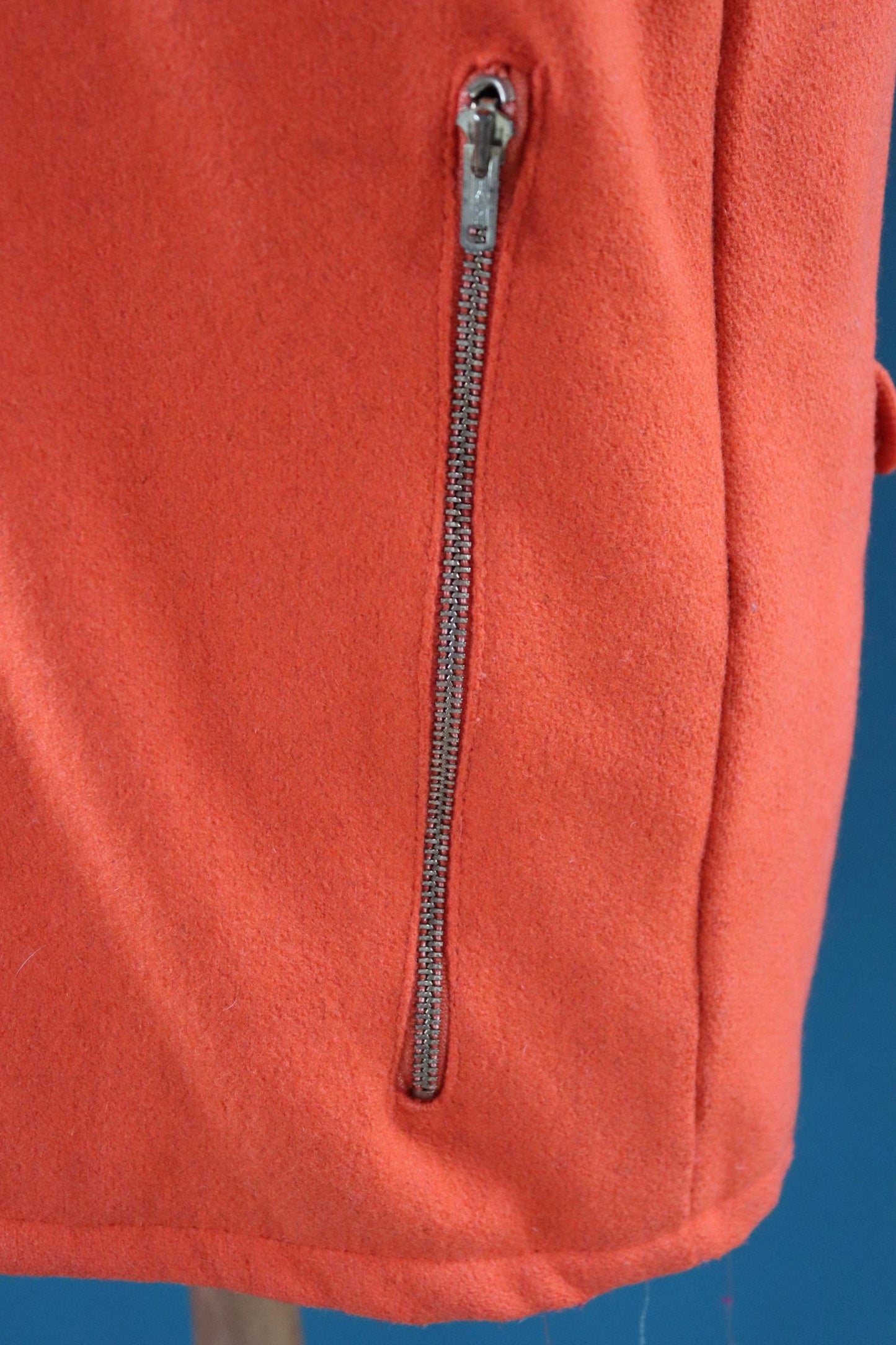 Vintage 1970s orange wool mackinaw - workwear jacket - 50” chest