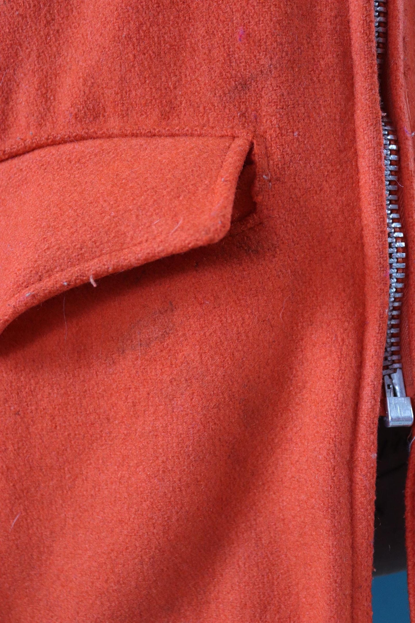 Vintage 1970s orange wool mackinaw - workwear jacket - 50” chest