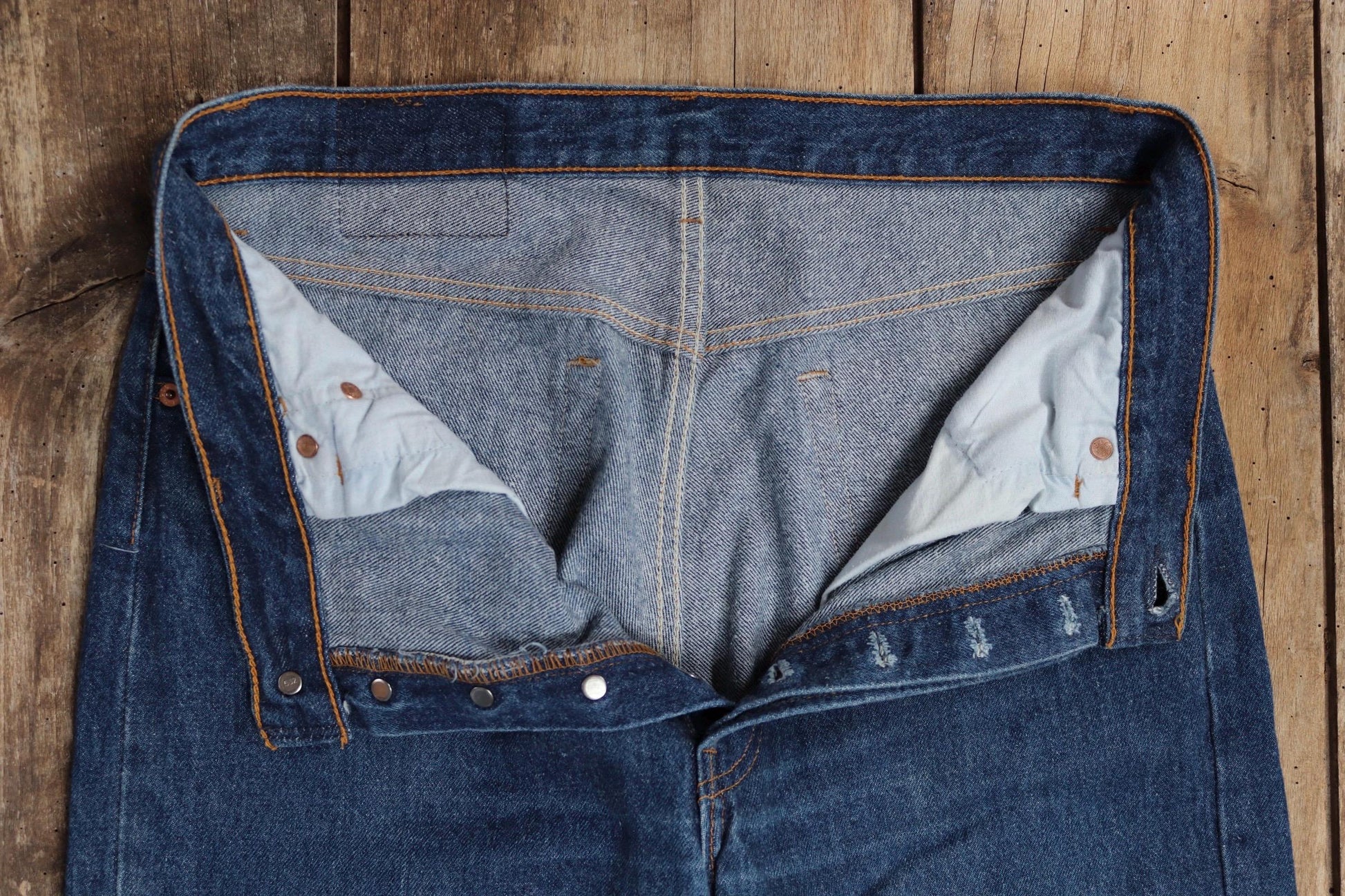 Vintage 1990s Levis 501 denim jeans - made in USA - small e red tab - 33” x 32”