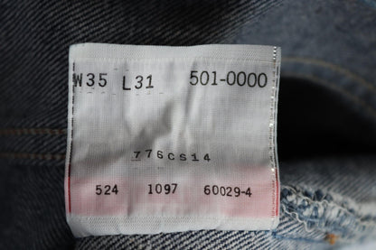 Vintage 1990s Levis 501xx denim jeans - made in USA - small e red tab - 34” x 29”