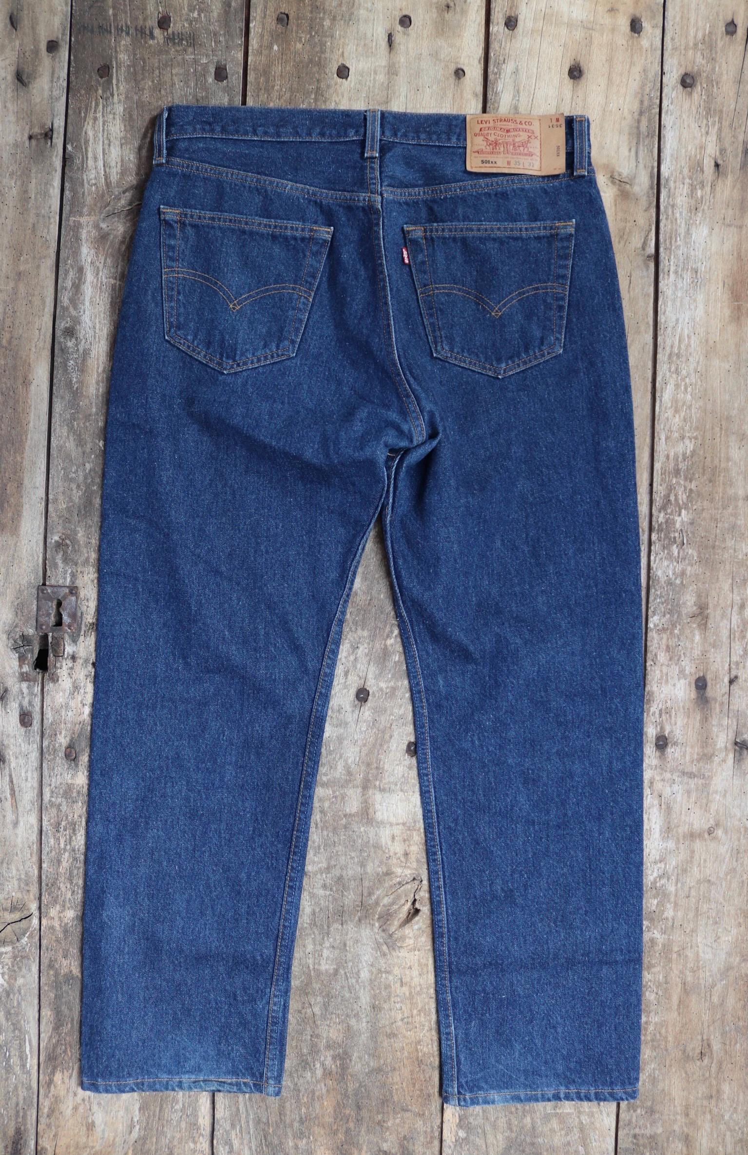 Vintage 1990s Levis 501xx denim jeans - made in USA - small e red tab - 34” x 29”