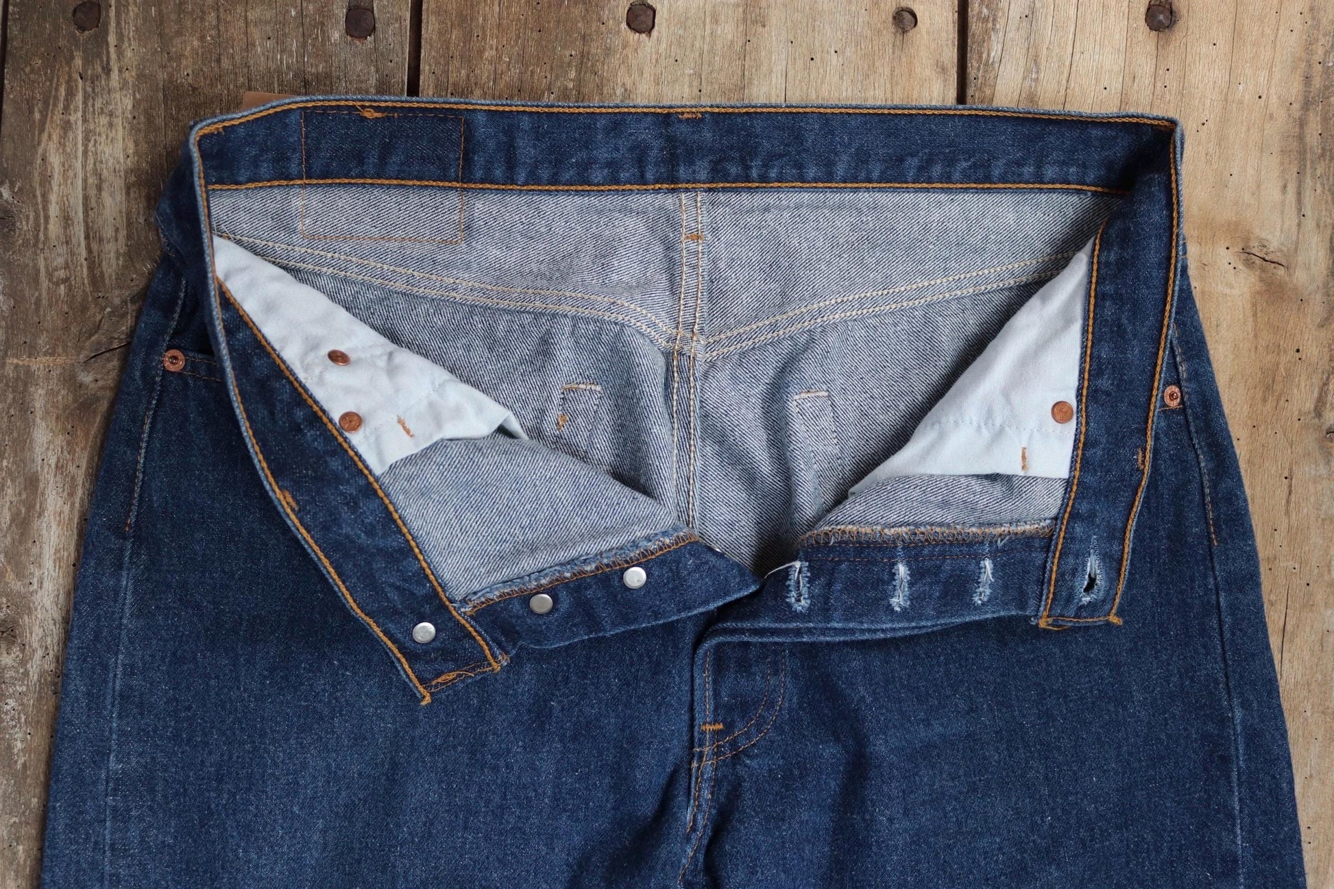 Vintage 1990s Levis 501xx denim jeans - made in USA - small e red tab - 34” x 29”