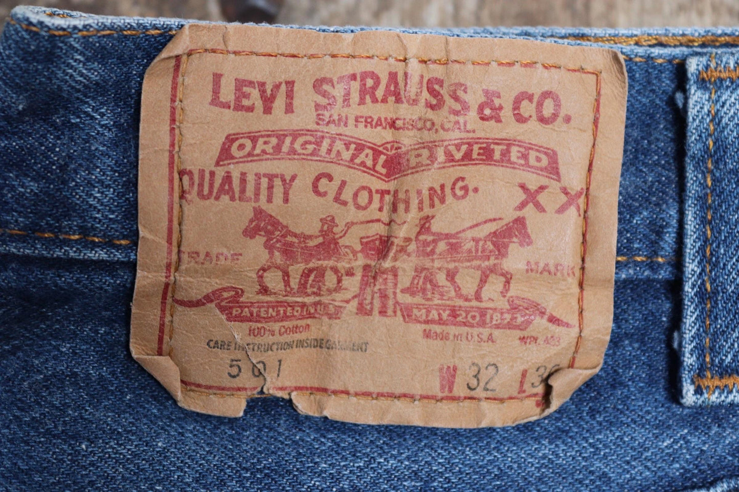 Vintage 1990s Levis 501xx denim jeans - made in USA - small e red tab - 34” x 29”