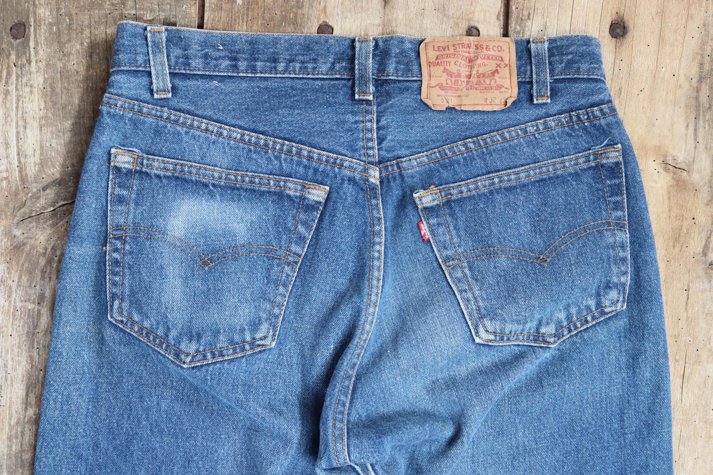 Vintage 1990s Levis 501xx denim jeans - made in USA - small e red tab - 34” x 29”