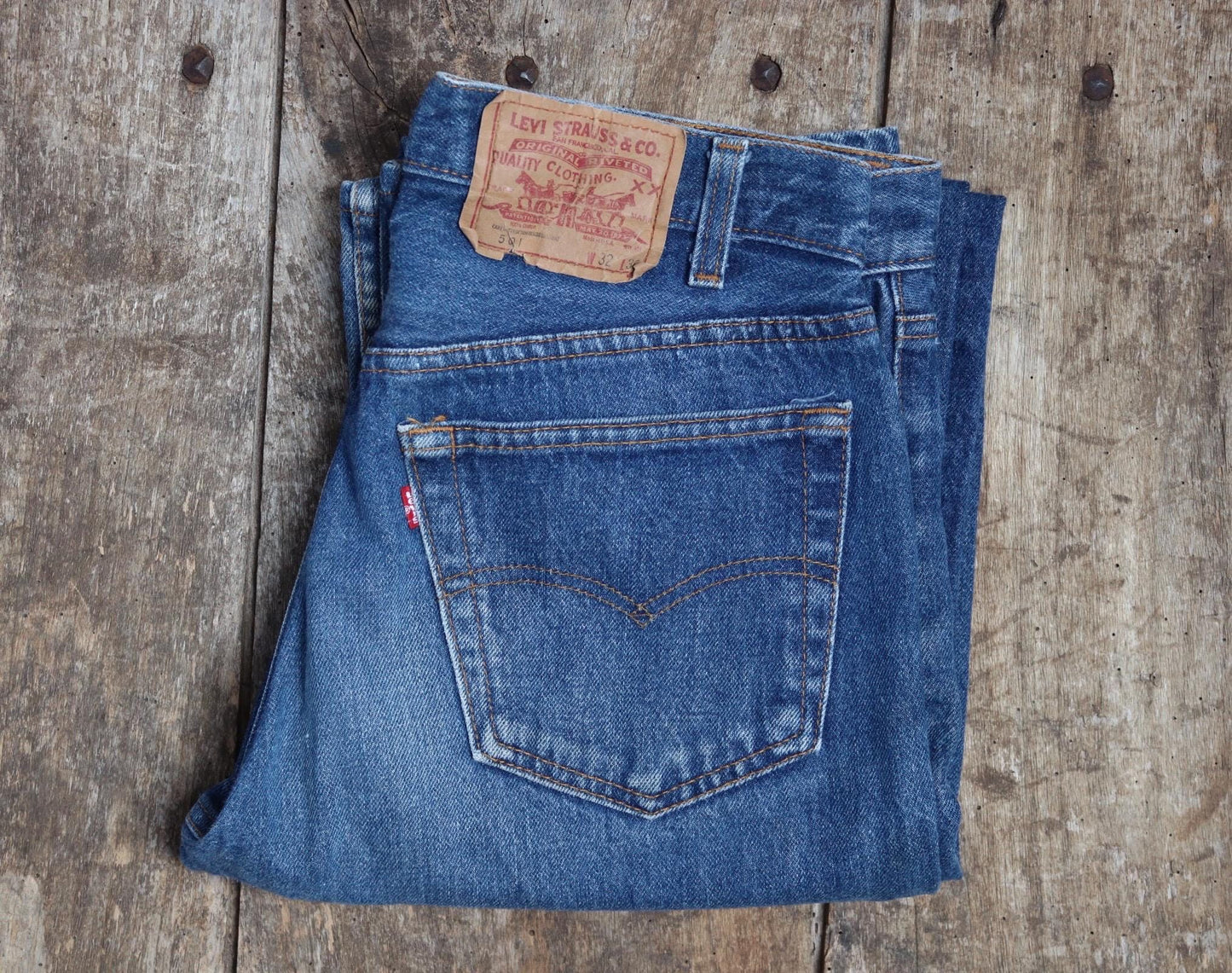 Vintage 1990s Levis 501xx denim jeans - made in USA - small e red tab - 34” x 29”