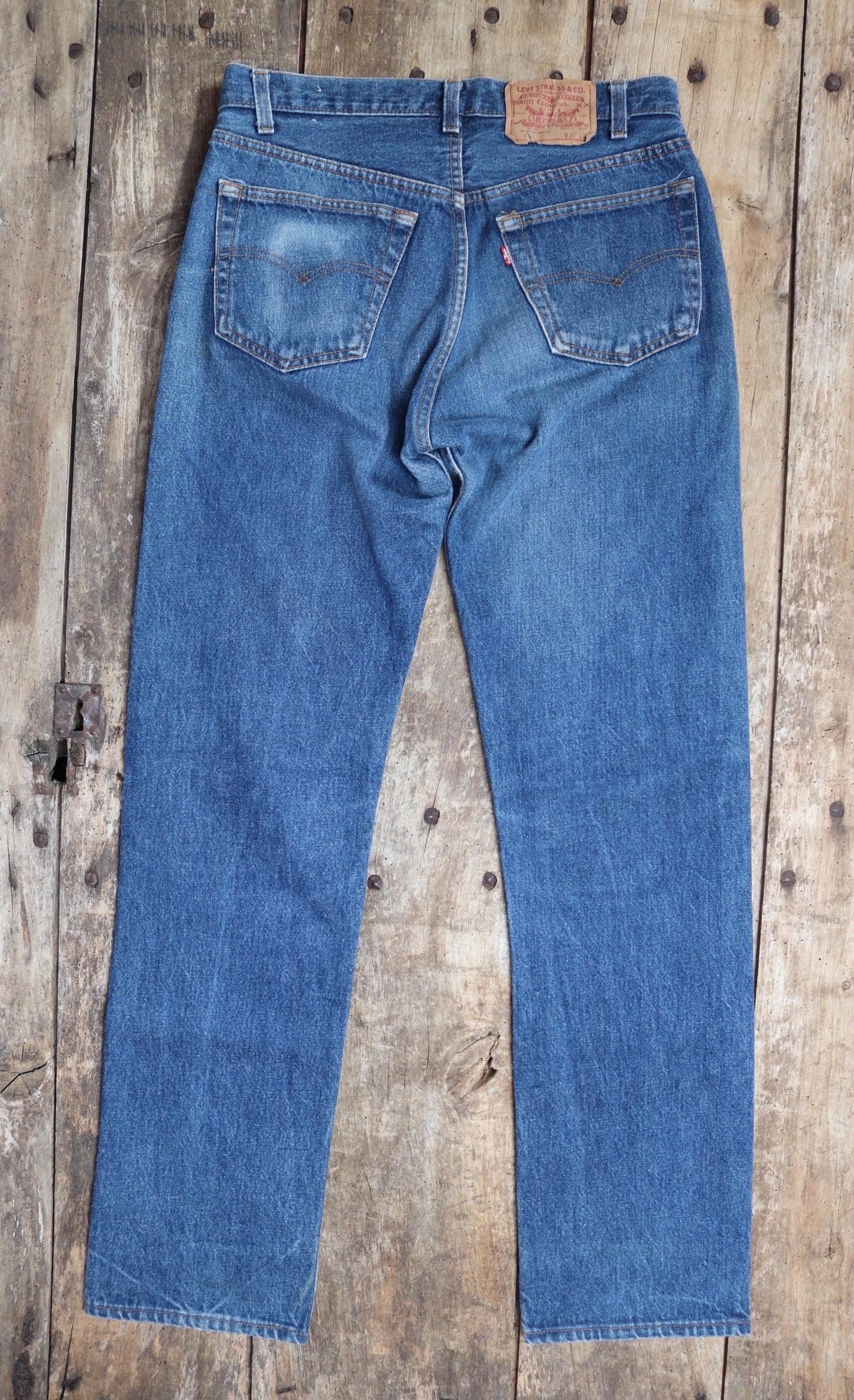 Vintage 1990s Levis 501xx denim jeans - made in USA - small e red tab - 34” x 29”