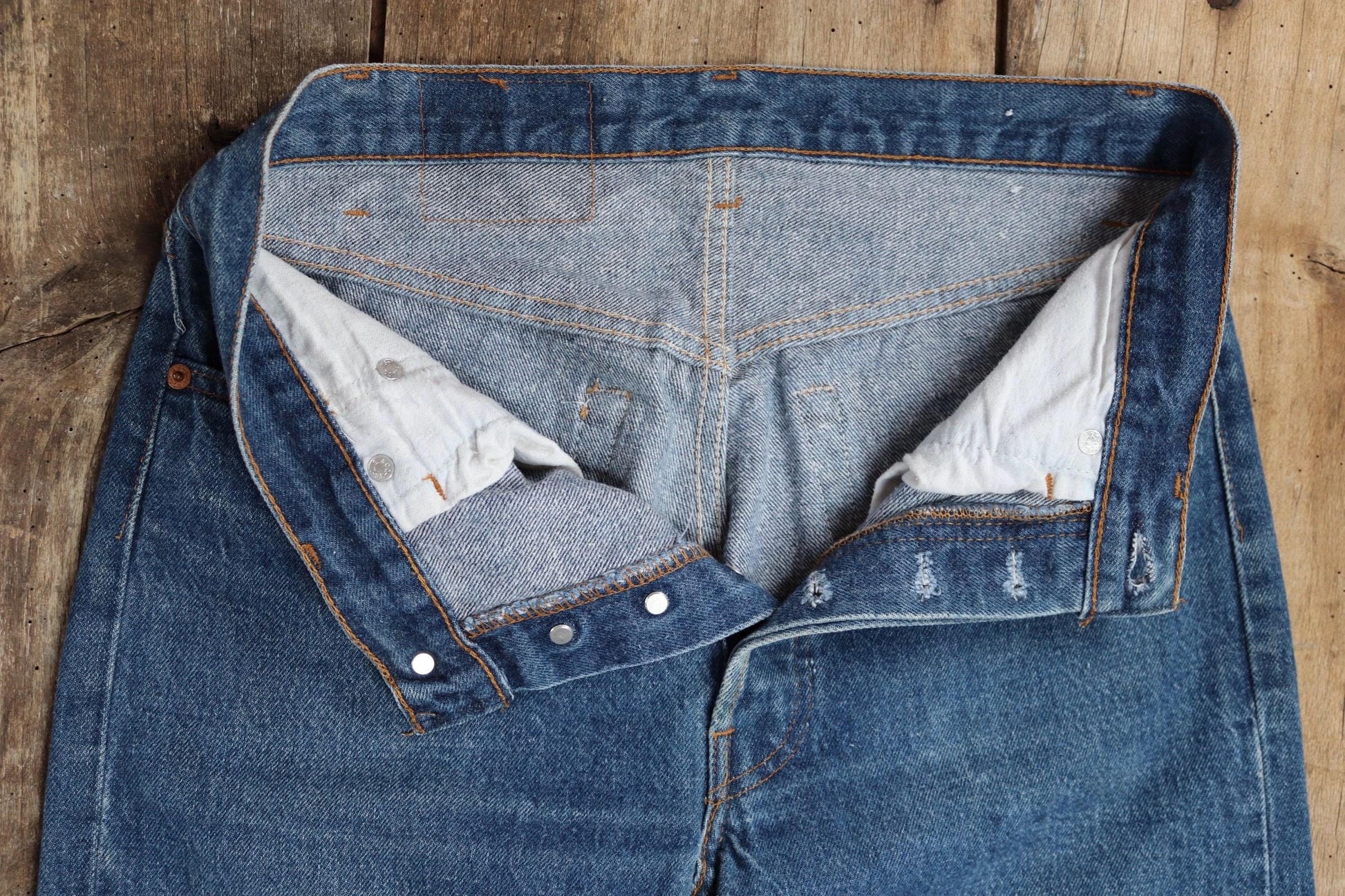 Vintage 1990s Levis 501xx denim jeans - made in USA - small e red tab - 34” x 29”