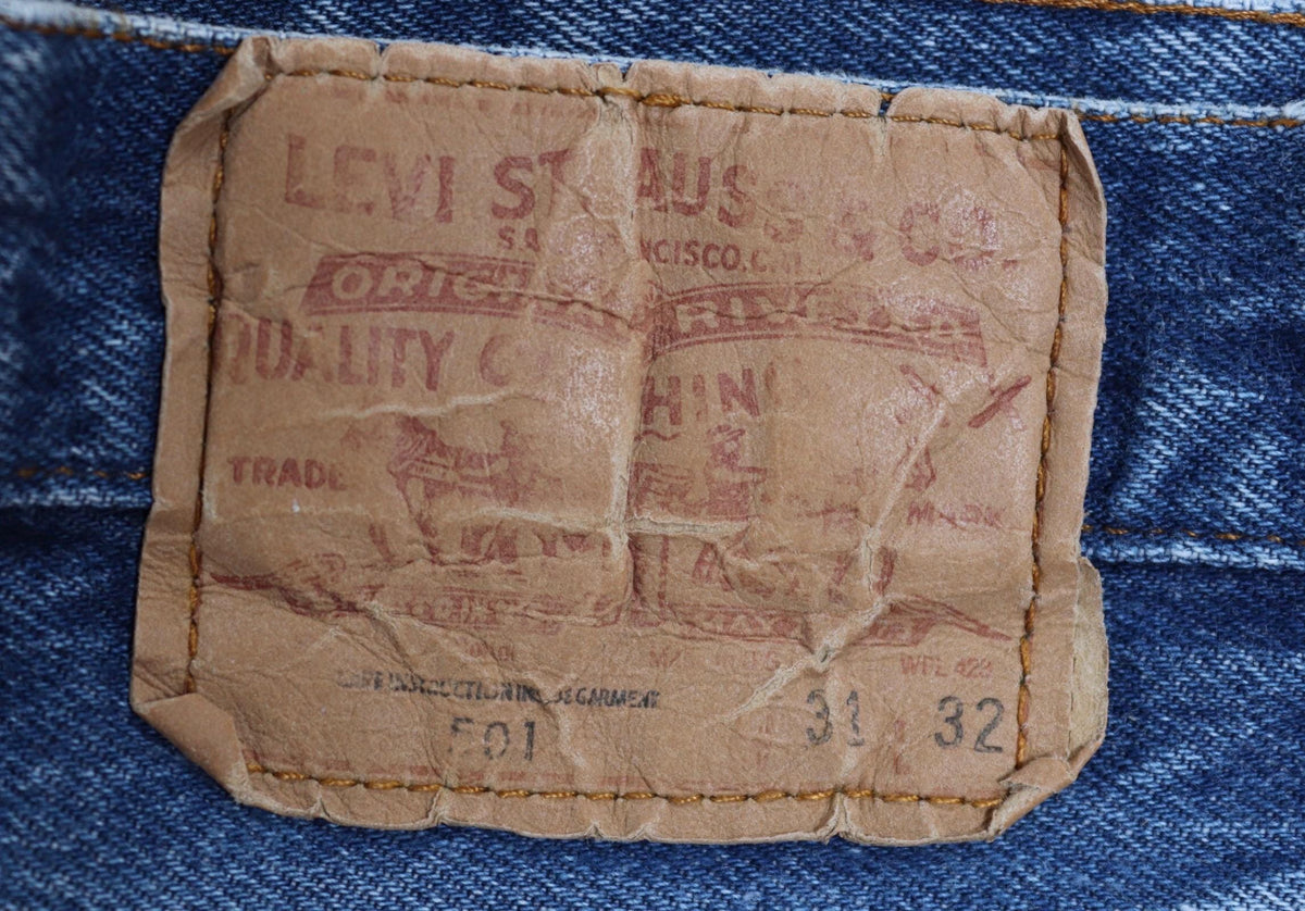 Vintage 1990s Levis 501 denim jeans - made in USA - small e red tab - 29” x 29”