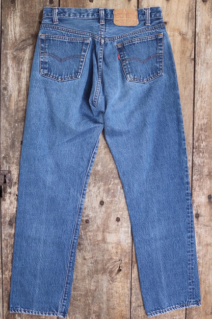 Vintage 1990s Levis 501 denim jeans - made in USA - small e red tab - 29” x 29”