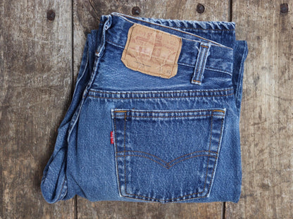 Vintage 1990s Levis 501 denim jeans - made in USA - small e red tab - 29” x 29”