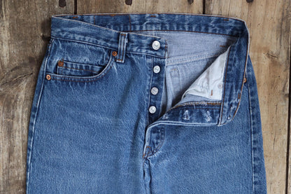 Vintage 1990s Levis 501 denim jeans - made in USA - small e red tab - 29” x 29”