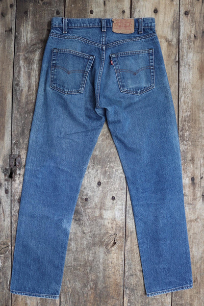 Vintage 1990s Levis 505 denim jeans - made in USA - small e red tab - 30” x 31”
