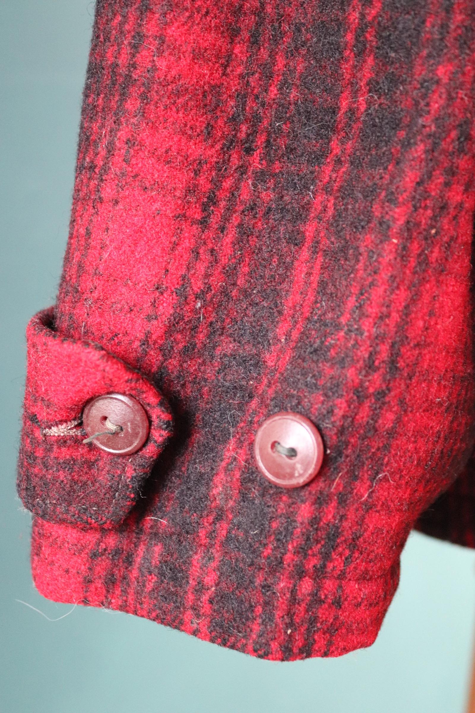 Vintage 1940s Woolrich plaid wool jacket - chore coat - hunting mackinaw - 51” chest
