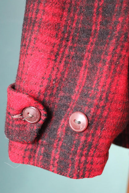 Vintage 1940s Woolrich plaid wool jacket - chore coat - hunting mackinaw - 51” chest