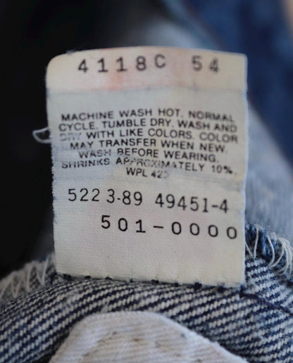 Vintage 1980s Levis 501 denim jeans - made in USA - small e red tab - 35” x 32”
